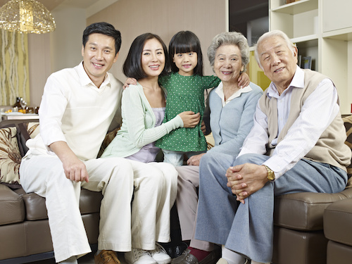 three-generation family